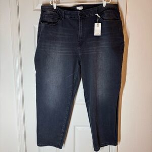Good American Charcoal Black Straight Jeans Plus Size 28 - 32